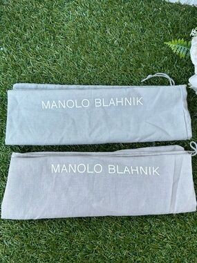 Manolo Blahnik Light Gray Cotton Shoe Bags (Pair)